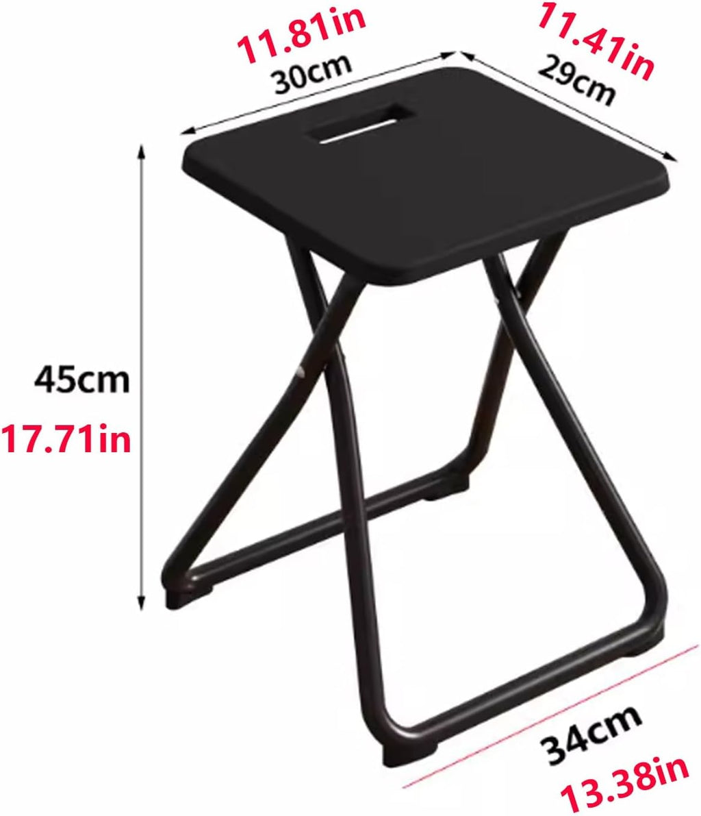 No Assembly Required Folding Stool with Portable Handle, X - Shaped Stable Structure Quiet & Non-Slip Foot Pads Foldable Chairs for Living Room, Balcony, Bedroom and More(Gray)