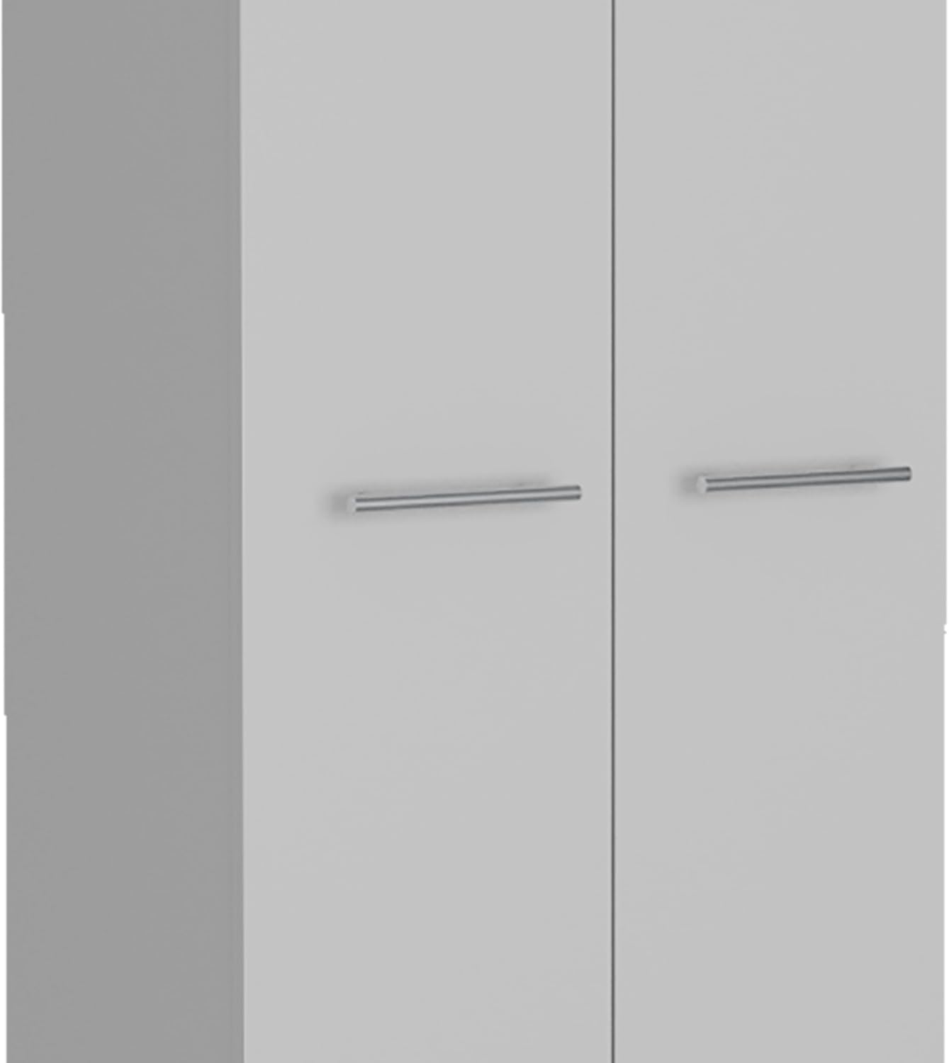 Pensacola Double Door Pantry Cabinet: 78" High Storage with 5 Shelves - White Modern Style Particle Board for Home Organization & Kitchen Storage