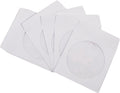 100 Pack Maxtek Premium White Paper CD DVD Sleeves Envelope with Window Cut Out and Flap, 100 gsm