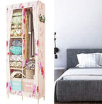 Simple Wardrobe Reinforced Thicken Cloth Sturdy Steel Frame Assembly Oxford Locker Hanging