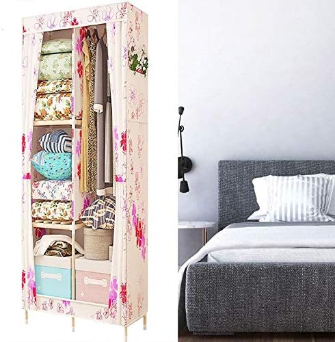 Simple Wardrobe Reinforced Thicken Cloth Sturdy Steel Frame Assembly Oxford Locker Hanging