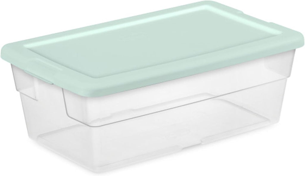 Sterilite 5-Pack Stackable Storage Bin with Lid, Clear Plastic Design, 6 Quart