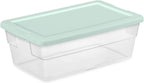 Sterilite 5-Pack Stackable Storage Bin with Lid, Clear Plastic Design, 6 Quart