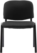 Stackable Office Guest Chairs, Reception Waiting Room Chairs with Padded Seat & Back, Armless No Wheels Conference Chairs for Training, Meeting, Lobby, Set of 5, Black Mesh Fabric
