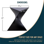 BOWERY HILL Contemporary Plastic Triangle End Table, Black Finish, 17 in H x 15.75 in W x 15.5 in D, Stackable Lightweight Design, Durable Versatile Stool or Side Table for Living Room or Bedroom