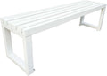 Outdoor Bench, Patio Park Garden Outdoor Metal Bench,Weatherproof Patio Benches With Slatted Seat,3.3ft 3.9ft 4.9ft 5.9ft All-Weather Garden Benches For Porch,Patio,Lawn And Backyard(White,4.9ft)