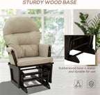 Nursery Glider with Ottoman, Upholstered Comfort Glider Rocker with Padded Cushion, Storage Pocket, Rocking Chair Nursery for Breastfeeding, Napping