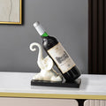 ELEGANTZ Modern Wine Bottle Holder – Decorative Elephant Design with Chrome Finish – Single Bottle Display Stand for Countertop, Bar, or Dining Table – Elegant Wine Rack with Black Base