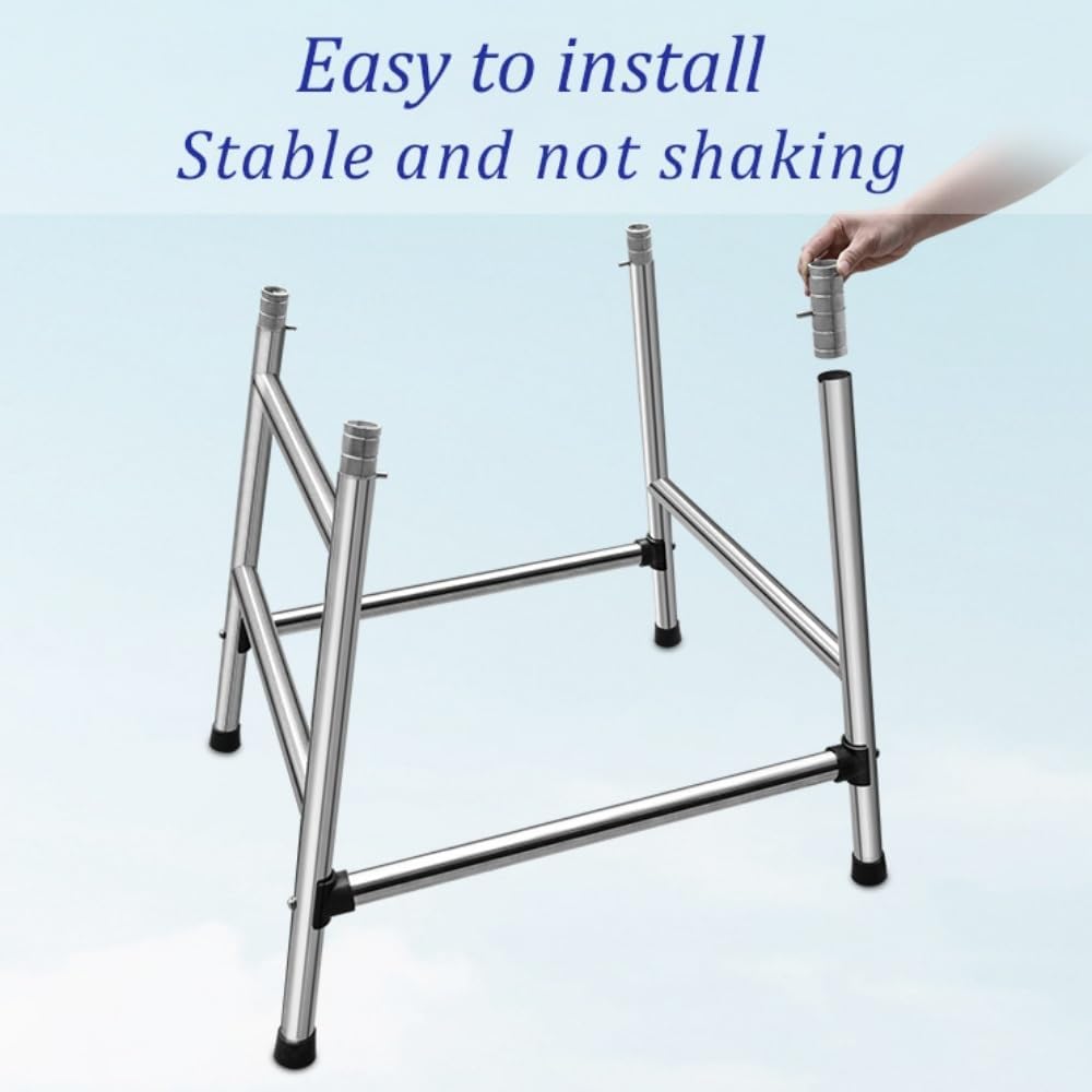 Swimming Pool Stainless Steel Lifeguard Chairs, Pool Deck Lifeguard Chairs with Hole & Hook,Loads 661lbs(304,1.8m)