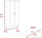Pantry Double Door Cabinet, Storage Locker with Five Shelves,Three Interior Door Shelves,for Kitchen Home