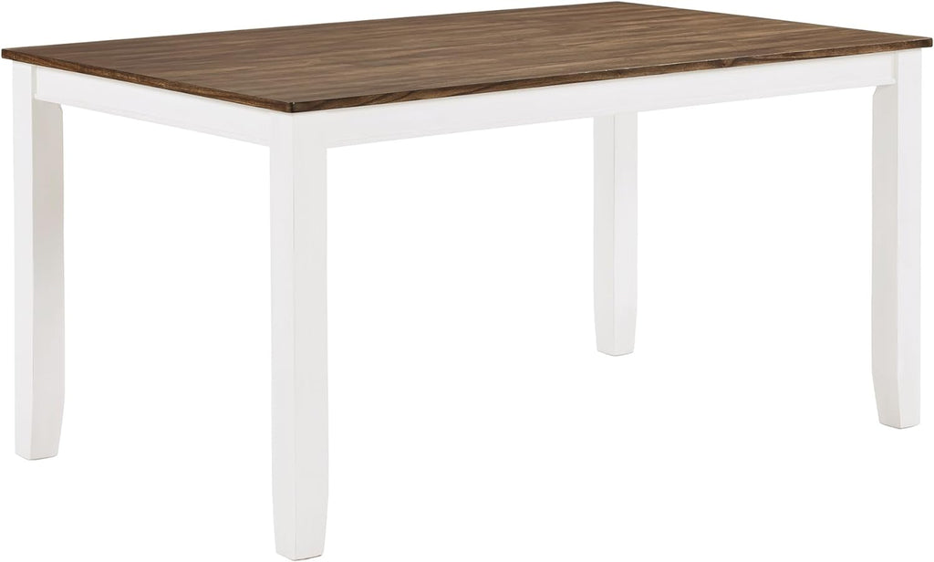 Lexicon Dining Table Set for 6 with Chairs, Wood 7 Piece Farmhouse Dining Room Table and Chairs Set of 6, Cross Back, Easy Assembly Seater for Indoor Home, Dinner, Kitchen, Cherry/White