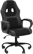 Ergonomic Office Chair Cheap Desk Chair, Mesh PC Gaming Chair with Lumbar Support, Adjustable High Back PU Leather Computer Chair Racing Task Swivel Executive Video Game Chairs for Home