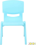 JOON Stackable Plastic Kids Learning Chairs (10 Pack), 20.8x12.5 Inches, The Perfect Chair Sets for Playrooms, Schools, Daycares and Home, Colorful Design, 10.5 Inches Seat Height, Baby Blue