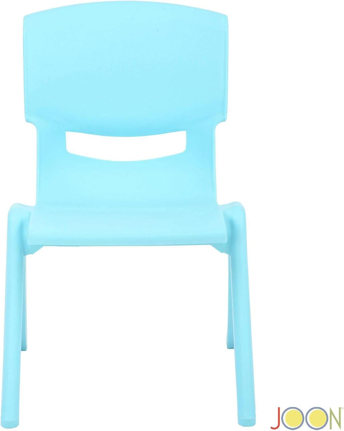 JOON Stackable Plastic Kids Learning Chairs (10 Pack), 20.8x12.5 Inches, The Perfect Chair Sets for Playrooms, Schools, Daycares and Home, Colorful Design, 10.5 Inches Seat Height, Baby Blue