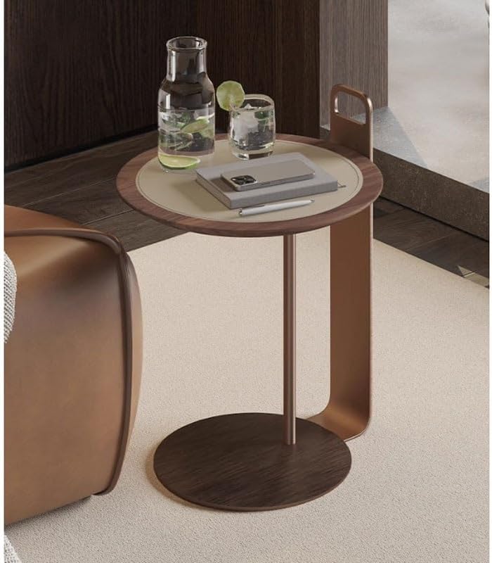 Living Room Sofa Side Table Tea Light Luxury Home Bedroom Saddle Leather Storage Small
