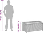 Outdoor Patio Storage Bench Gray Poly Rattan and Acacia Wood 39.4"x19.7"x20.5" Weather Resist Garden Seat with Cushion Storage for Porch Deck Yard