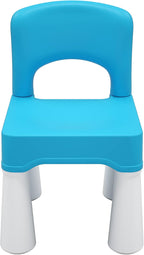 burgkidz Toddler Chair for Kids Ages 2-4, Plastic Kids Chair with 9.3" Seat Height, Lightweight & Durable, Easy-Clean for Indoor/Outdoor Use, Favorite Calming Blue for Boys Girls