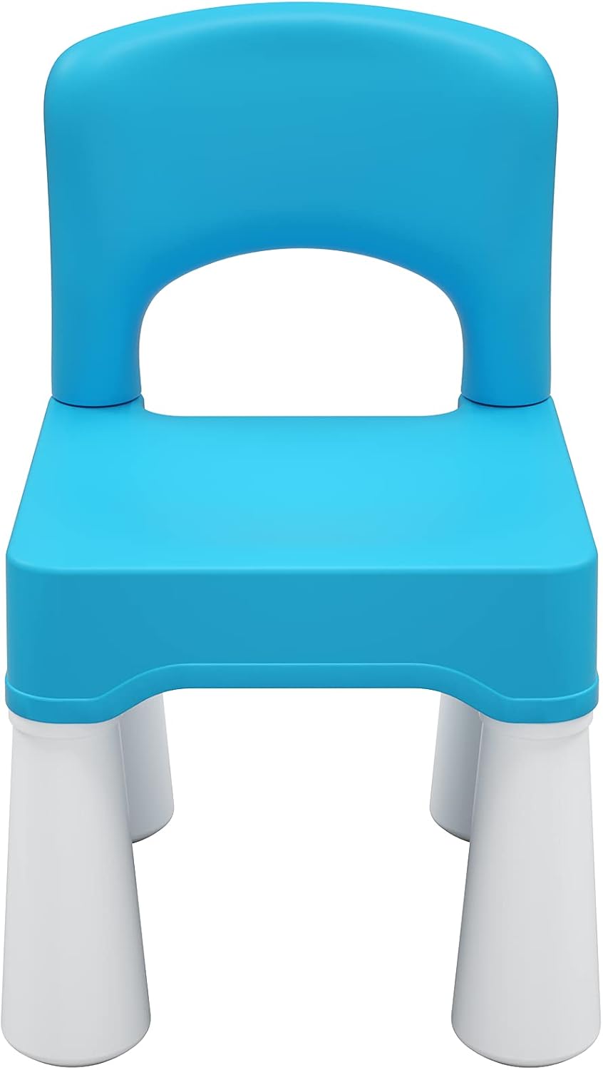 burgkidz Toddler Chair for Kids Ages 2-4, Plastic Kids Chair with 9.3" Seat Height, Lightweight & Durable, Easy-Clean for Indoor/Outdoor Use, Favorite Calming Blue for Boys Girls