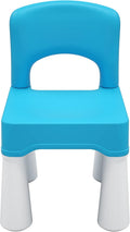 burgkidz Toddler Chair for Kids Ages 2-4, Plastic Kids Chair with 9.3" Seat Height, Lightweight & Durable, Easy-Clean for Indoor/Outdoor Use, Favorite Calming Blue for Boys Girls