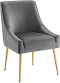 Modway Discern Pleated Back Upholstered Performance Velvet Dining Chair, Gray