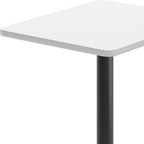 Flash Furniture Graniss 24'' x 30'' Rectangular White Laminate Table Top with 18'' Round Table Height Base