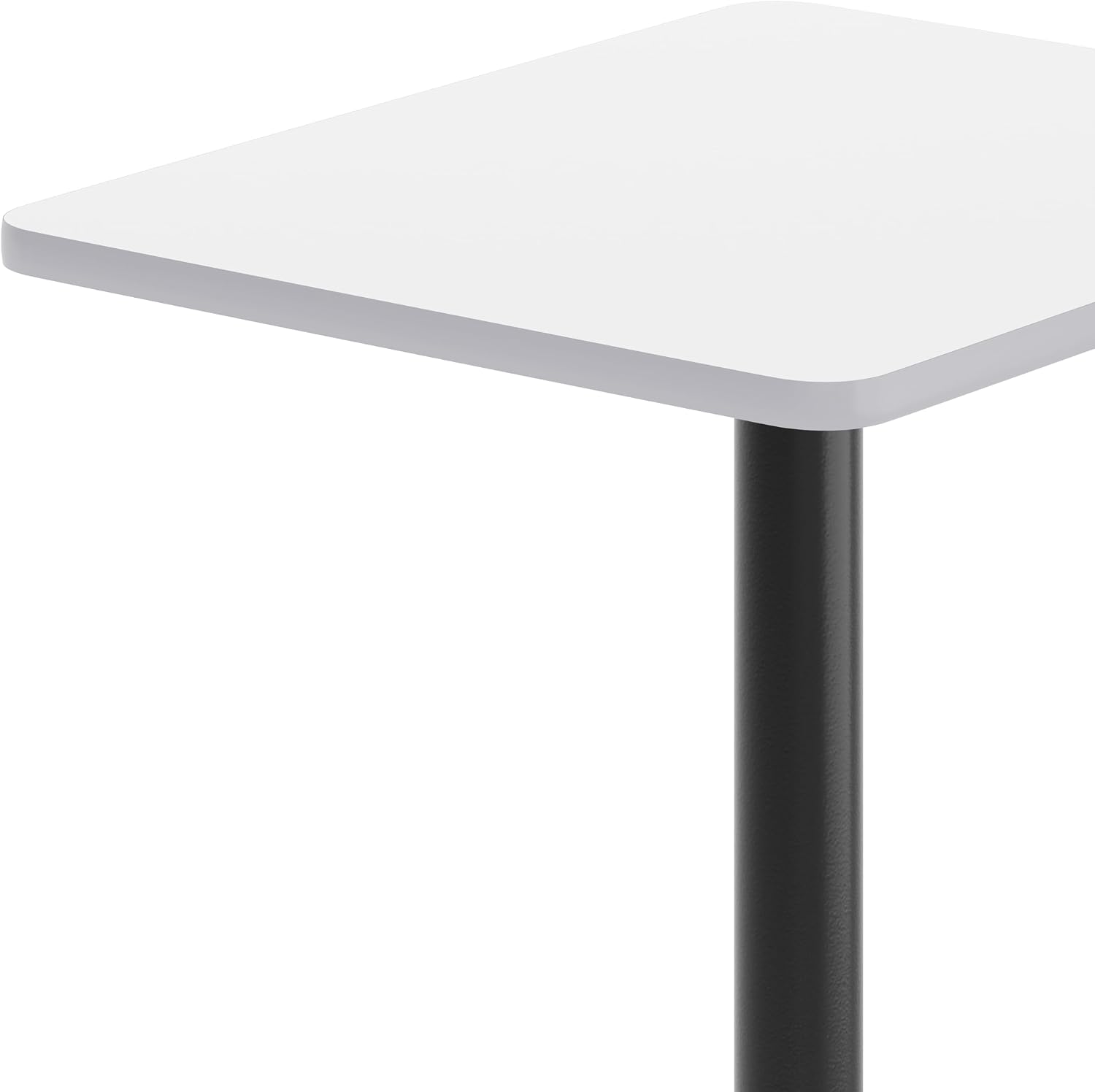 Flash Furniture Graniss 24'' x 30'' Rectangular White Laminate Table Top with 18'' Round Table Height Base
