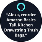 Amazon Basics Tall Kitchen Drawstring Trash Bags, Sturdy, 13 Gallon, Unscented, 200 Count