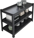 Multifunctional Microwave Stand Kitchen Counter Shelf Heavy Duty Metal Shelving Unit Pot Storage Rack Tableware Organizer (Black 100x40x80cm)