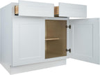 Hollywood Fabiani Design Base Kitchen Cabinet - 33 in. W x 24 in. D x 34.5 in. H, Shaker White, Solid Wood Frame, 1/2-Inch Cabinet-Grade Plywood Box, Soft-Close Door, Ready to Assemble