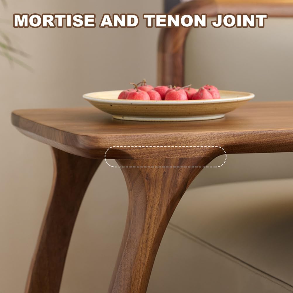 Solid Wood Side Table with Sturdy Base, C Shaped End Table for Couch,Couch Tables That Slide Under,2 Tier End Tables for Small Spaces, Living Room, Bedroom