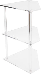 Acrylic Side Table, 3 Tier Corner Shelf Stand End Table Corner Display Rack Storage Shelf for Bathroom