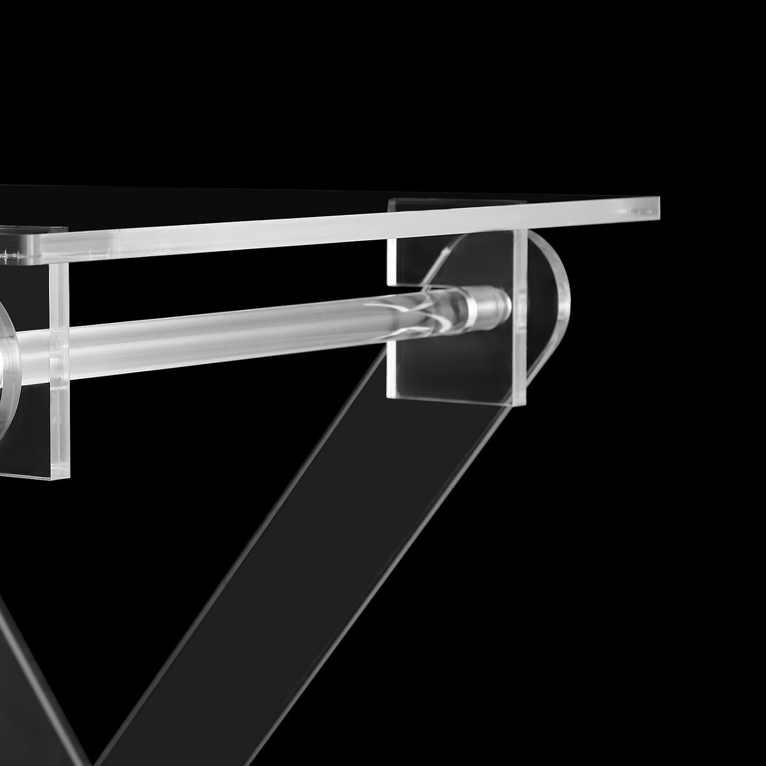 Acrylic Folding Table TV Tray, Foldable Acrylic Computer Stand, X Table Leg Type Space Saving Side Tables for Living Room Bedroom