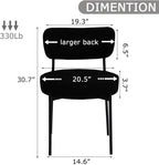 Black Boucle Dining Chairs Set of 4, Upholstered Dinner Chair with Metal Frame, Dining Room Chairs with Padded Seat, Round Modern Seating for Living Room