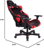 Clutch Chairz Crank Series Gaming Chair - Premium Ergonomic Design, Lumbar and Head Support Pillows - Black/Red