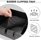 Barber Clippers Tray Station Hair Trimmer Holder Multifunctional Razors Case Stylist Hairdressing Combs Clips Scissors Holder(12.87" X 8.9")