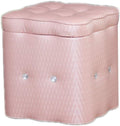Storage Stool Footstool PU Home Footstool Cube Toy Storage Box Seat Stool Practical Footrest Comfortable and (Color : Pink)