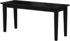 International Concepts Shaker Style Bench, 39-Inch Wide, Solid Parawood, Unfinished