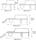 Wooden Boucle Bench with Abstract Metal Leg, Upholstered End of Bed Bench, Modern Entryway Bench,Shoe Changing Bench for Entryway Livingroom Bedroom