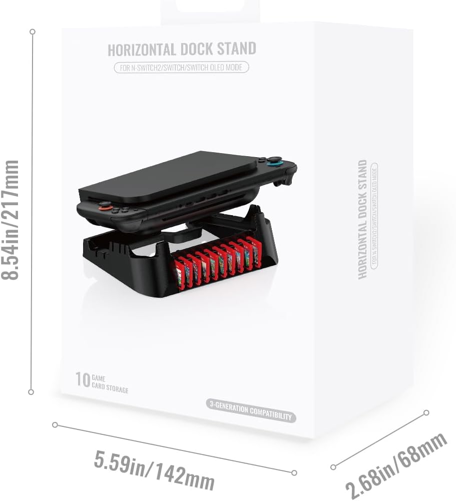 Desktop Holder Playstand Mount Bracket for Switch 2 Stand/Switch 2 Flat Dock Angled Stand Enhance Heat Dissipation