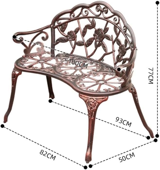 Outdoor Bench, Outdoor Bench, European Garden Patio Seating for 2 Garden Bench(White)
