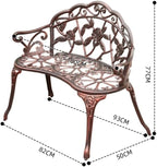 Outdoor Bench, Outdoor Bench, European Garden Patio Seating for 2 Garden Bench(White)