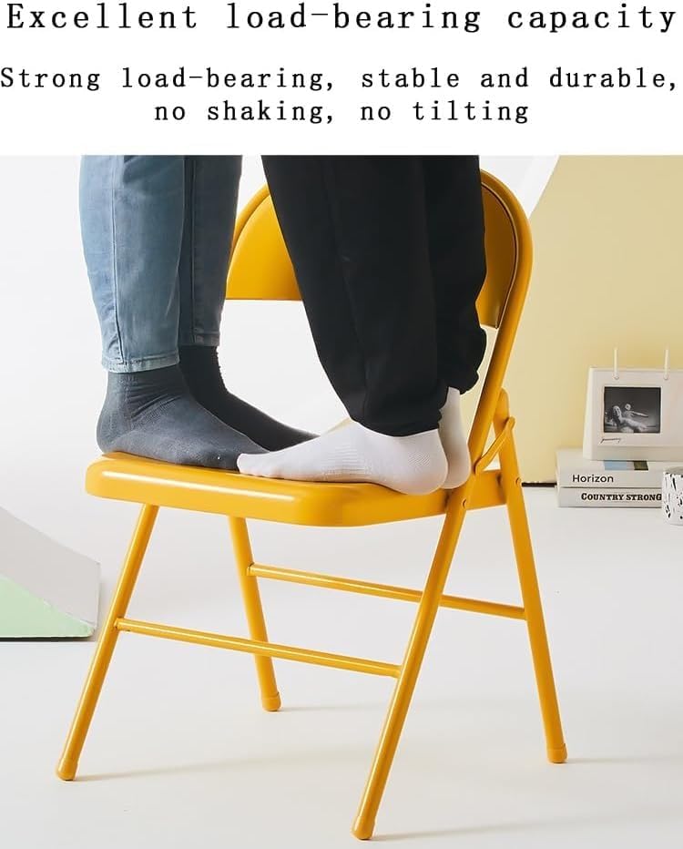 Portable Stackable Folding Chairs with Backrest Commercial Seating for Events Offices Weddings and Parties