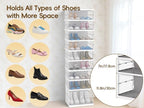 GCCSJ Shoe Rack Organizer Storage Box 9 Tiers-18 Pairs, Portable Folding Shoe Rack with Magnetic Clear Door for Closet Entryway, Transparent, 9 Tiers 18 Pairs