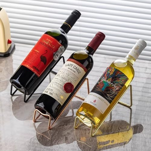 10 Pcs Metal Wine Rack Freestanding -Tabletop/ Countertop Wine Rack Holder - Wine Bottle Storage Rack, Party Wine Holder Stand, Unique Wine Gifts and Accessories for Wine Lovers (Black)