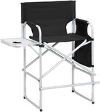 Tall Makeup Chair 41'', Director Chair for Makeup Artist with Table, Cup Holder, Storage Bag & Footrest, 300 lbs Foldable Portable