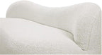 Meridian Furniture 119Cream Flair Collection Modern | Contemporary Boucle Fabric Upholstered Bench with Curved Back Design, Cream, 62" W x 23" D x 24" H