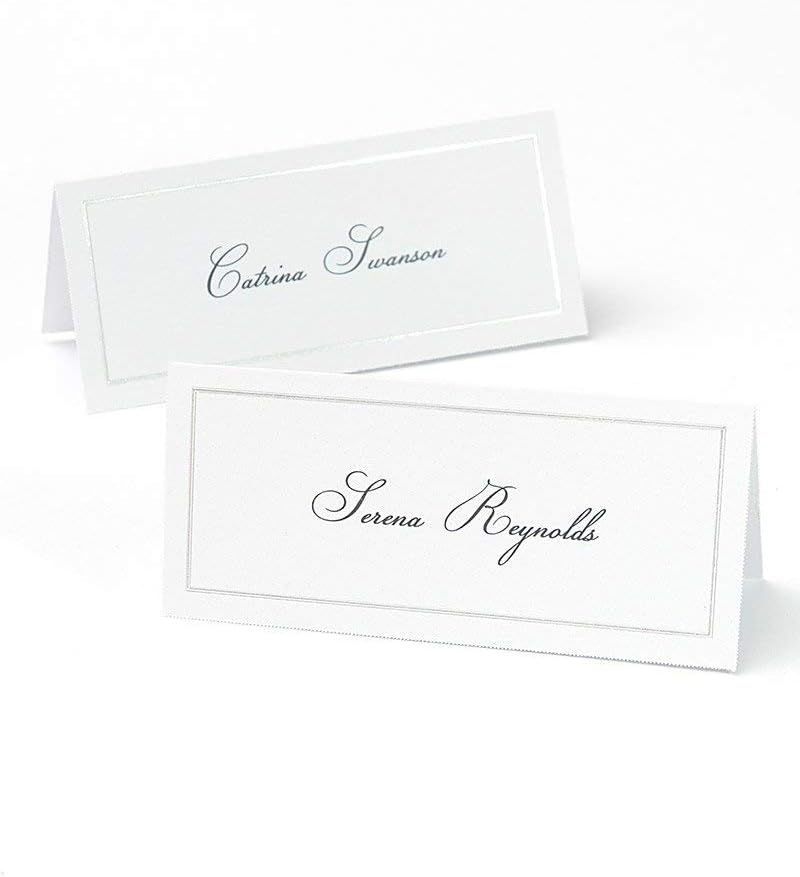 Gartner Studios Platinum Foil Border Printable Place Cards, Party Supplies, 210 GSM, 48 Count, Standard, (83003)