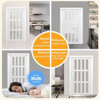 PVC Accordion Door for Room Divider, Interior Folding Door(WxH 52x80in/132x203in)