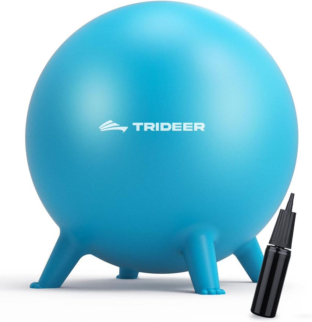 Trideer Flexible Seating for Classroom Elementary, Yoga Ball Chairs for Kids, Wobble Chair of School Supplies for Sensory Kids, Student Desk Chairs for Homeschool (Blue, 55cm)