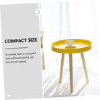 Nordic Style Mini Round Tea Table Small Yellow Sofa Side Table for Living Room Balcony and Bedroom